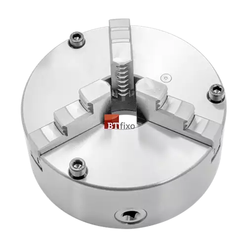 Placa Autocentrante com 3 Castanhas Monobloco Fixação Frontal Corpo de Aço