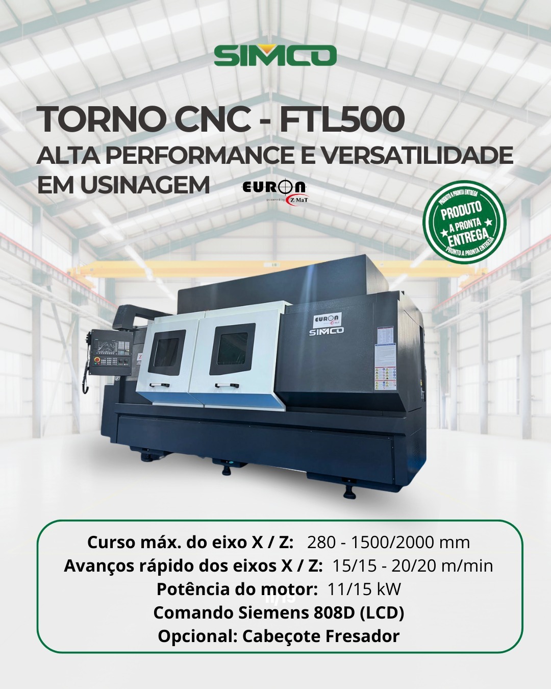Torno CNC FTL500 – Alta performance e versatilidade em usinagem